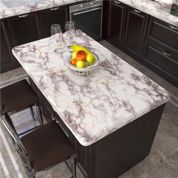 White Marble Wallpaper Peel and Stick 23.6"x197"Wall Paper Pull and Stick Paper - Picture 7 of 8